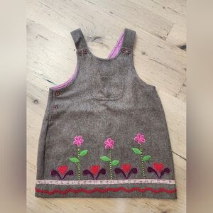Oilily Wool Dress With Floral Embroidery Accents